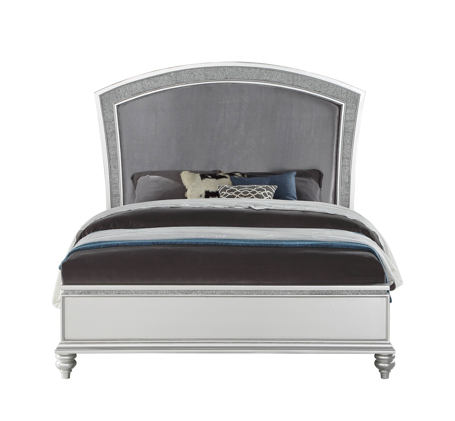 Maverick Fabric & Platinum Finish California King Bed