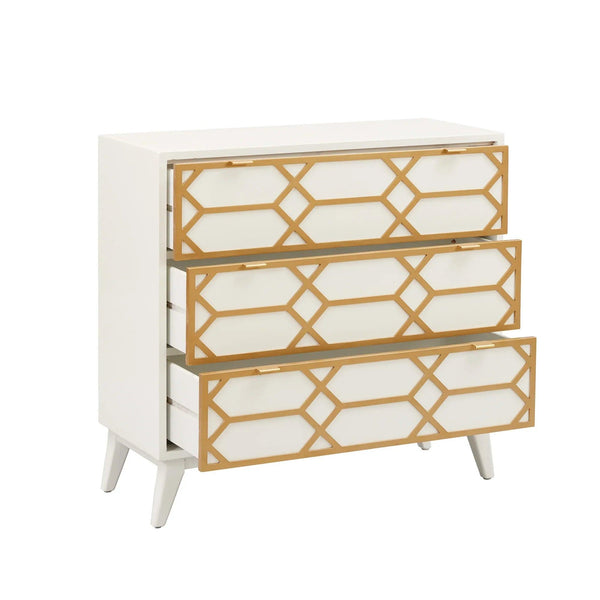 Maria Gold Lattice Accent Chest - Gifts for You 'n Me