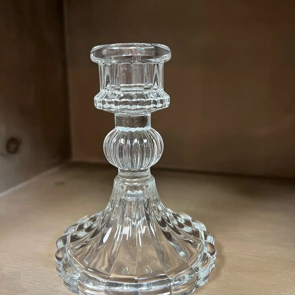 Crystal Clear Glass Candle Holder