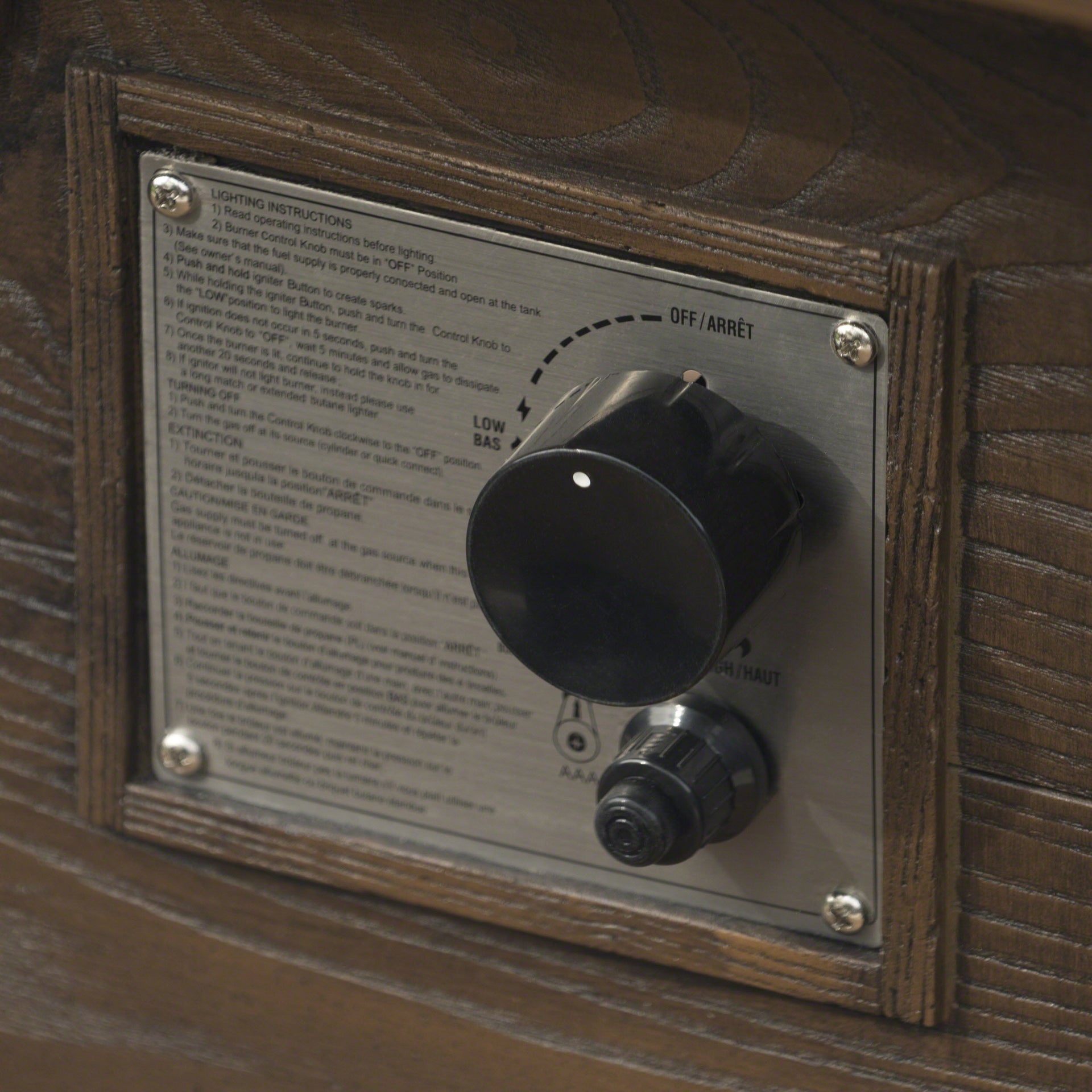 24' H x 32' W Outdoor Patio Square Gas Burning MgO Fire Pit, Tank Inside, 40000 BTU, Brown Wood Pattern