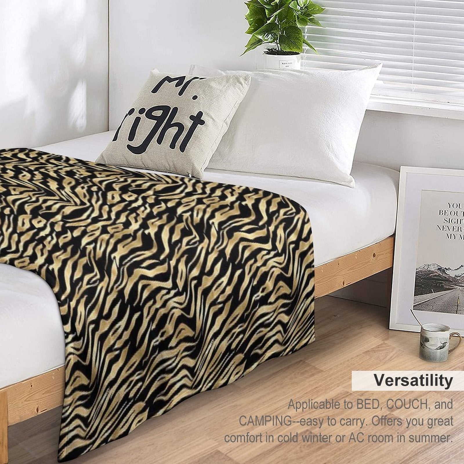 Black And Gold Animal Abstract #1 Premium Throw Blanket