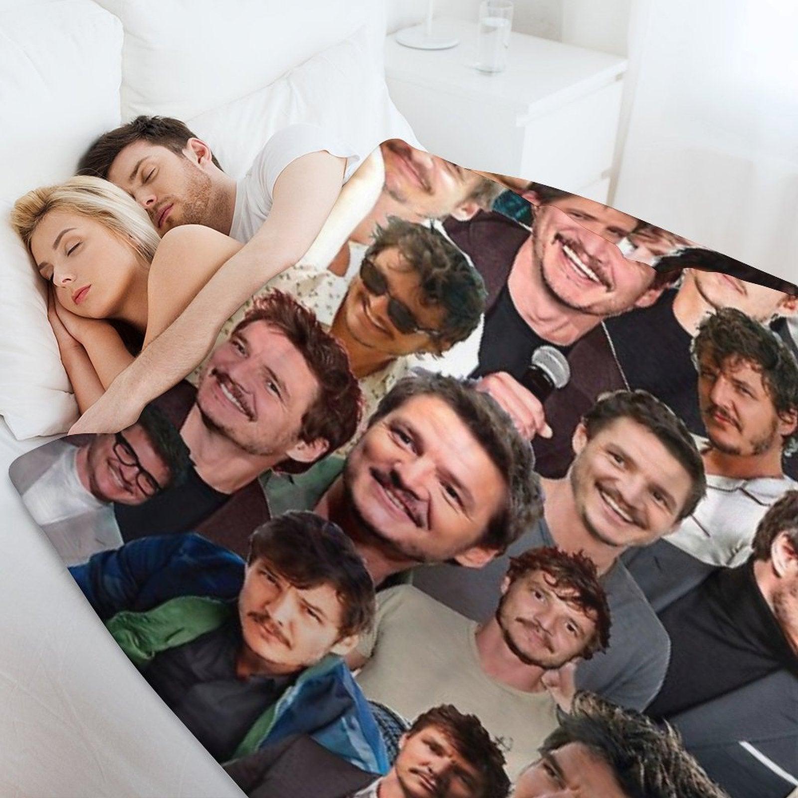 Pedro Pascal Photo Collage Throw Blanket