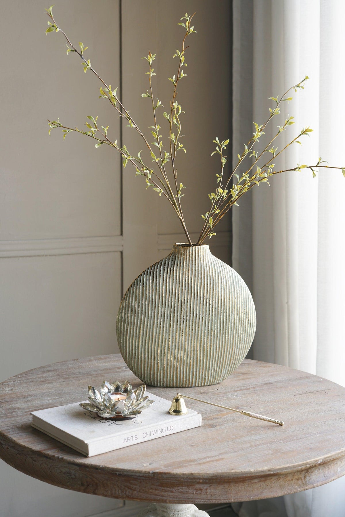 Modern Sculptural Floral Accent  Ceramic Vase