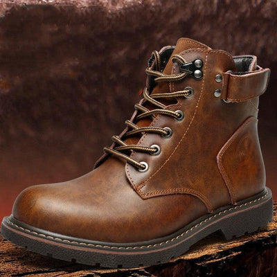 Men's Fleece-lined Martin Boots Casual Mid-top