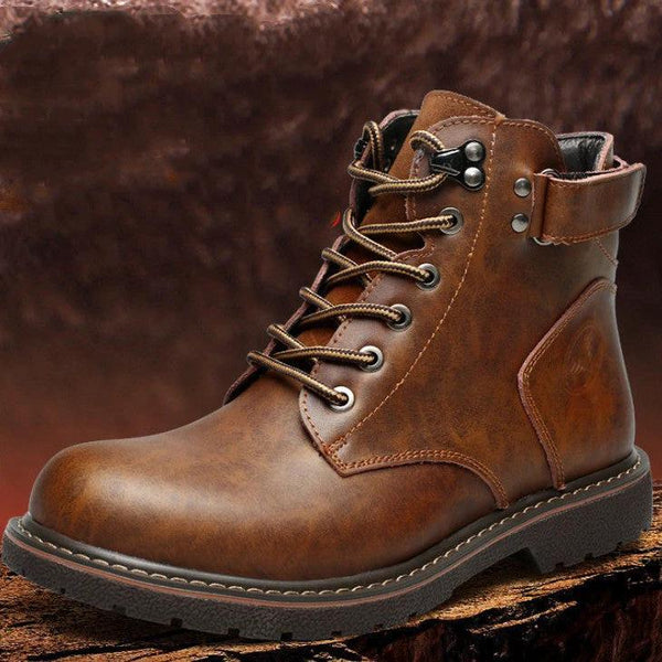 Men's Fleece-lined Martin Boots Casual Mid-top