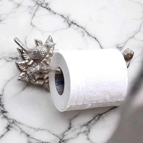 Brass Bird Roll Holder - Chrome Finish