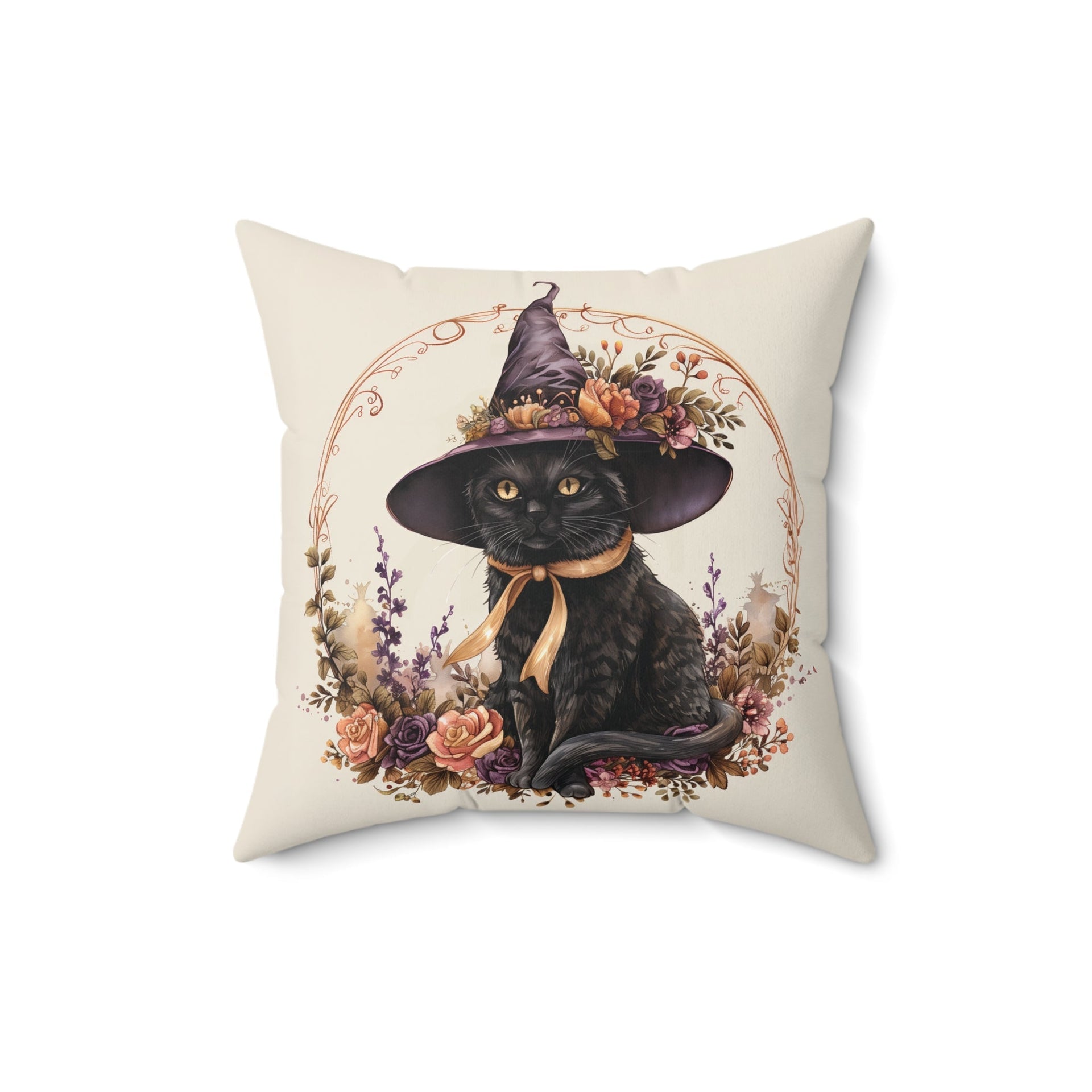 Microsuede Cushion / Halloween Art / Boho Cats