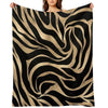 Elegant Metallic Gold Zebra Black Animal Print Throw Blanket