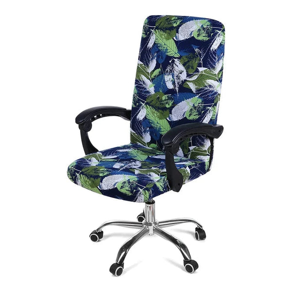 Stretch Printed Computer Office Chair Covers Soft Fit Universal Desk Rotating Slipcovers Removable Washable Anti-Dust Spandex