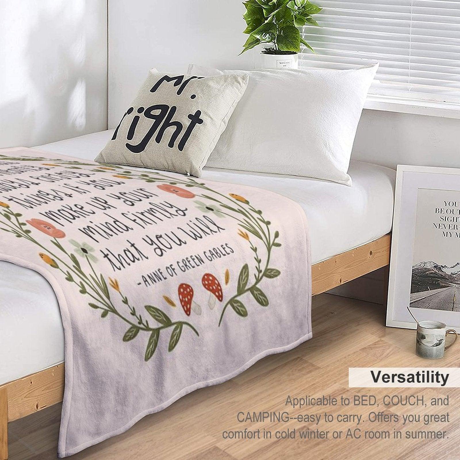 Anne of Green Gables Enjoy Things Quote Throw Blanket