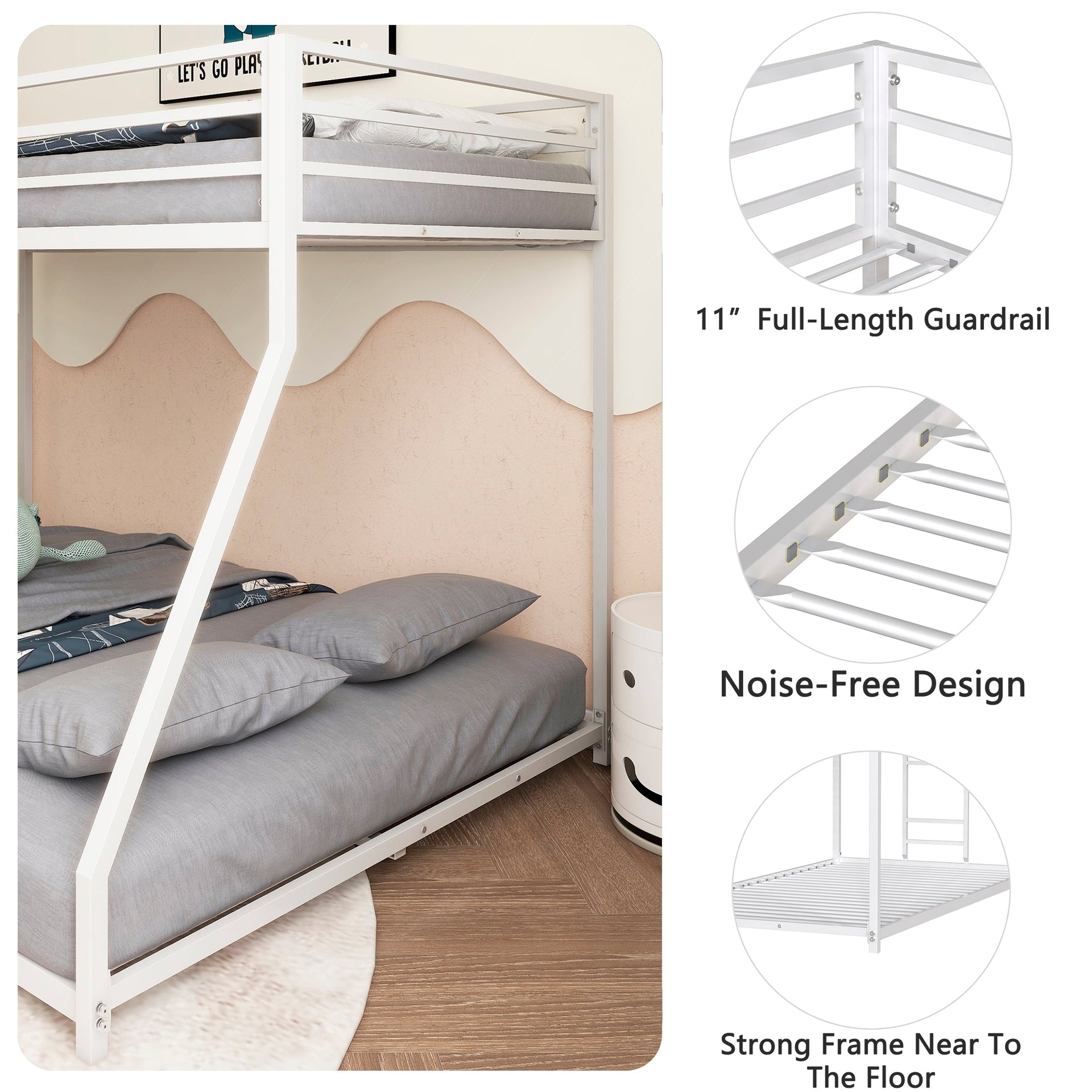 Adam Sturdy Twin Over Full Bunk Bed - Metal