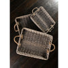 Set Of 3 Rectangular Willow Trays with Jute Handles