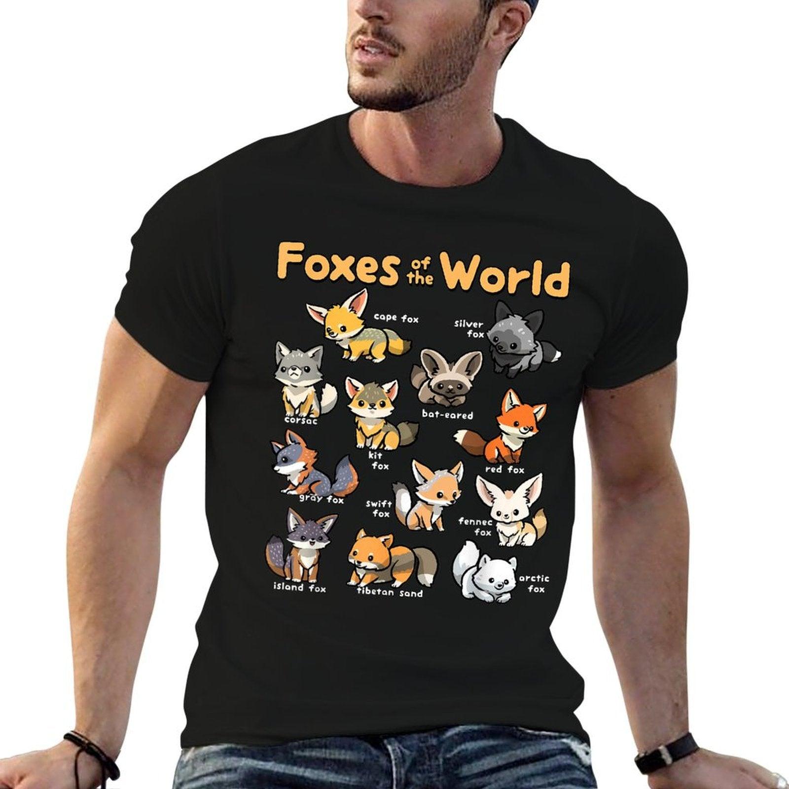 Kawaii Fox Animals of The World Educational Animal Fox Lover  Classic T-Shirt