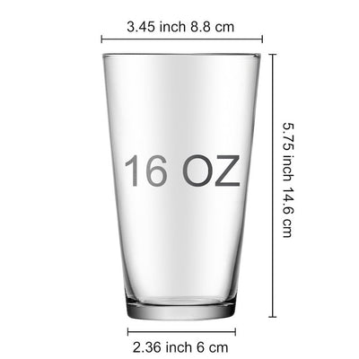 Round glass cup 16oz beer wheat cup body customized straight cup