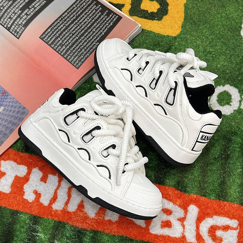 National trendy white shoes for men niche trendy thick soled sports sneakers for women
