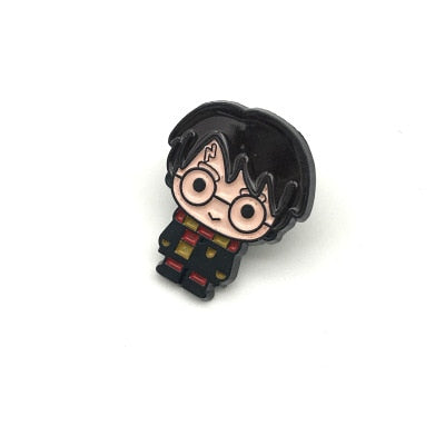 Harri Potter Wizard student Enamel Pin Brooches Cartoon Creative Metal Brooch Pins Denim Hat Badge Collar Jewelry