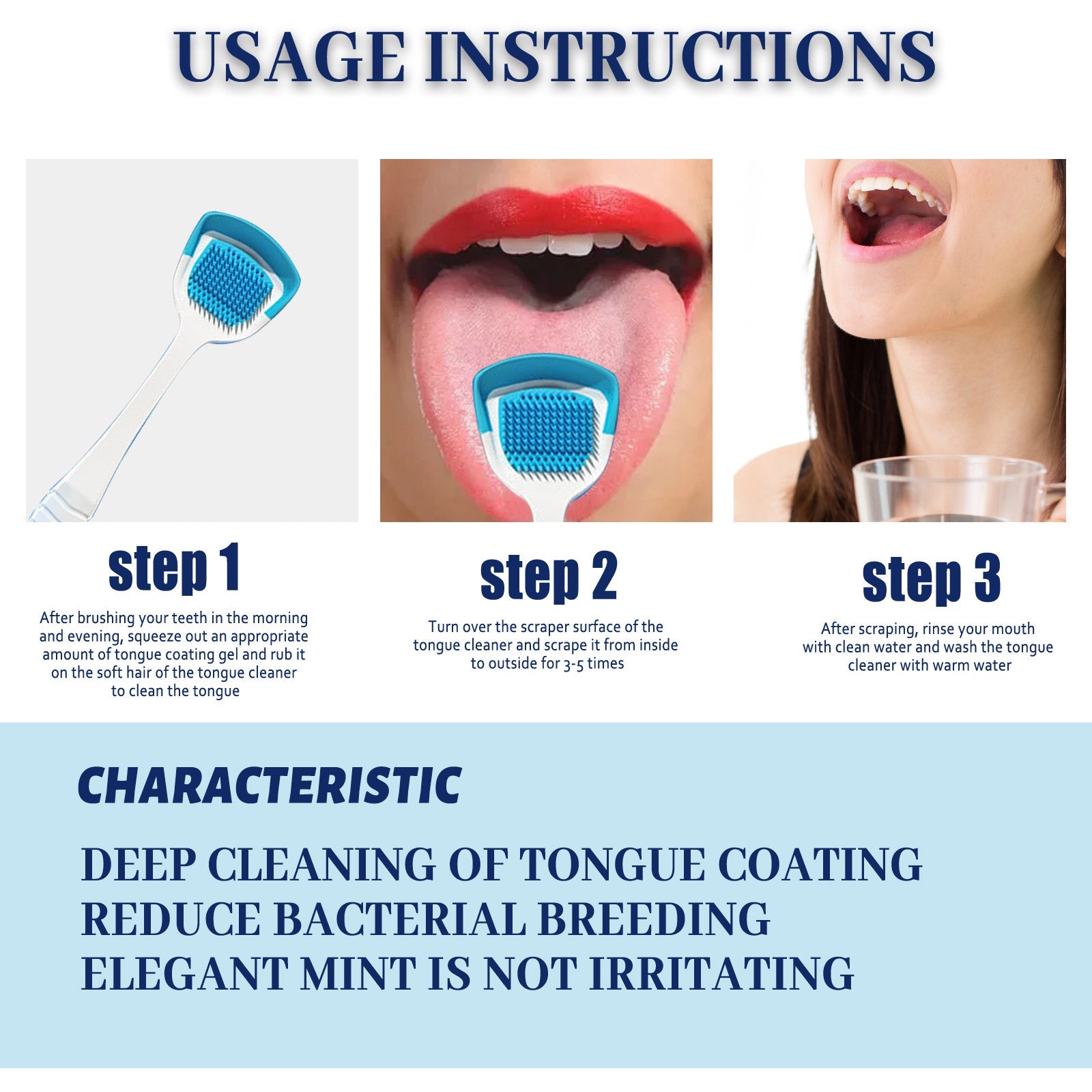 Tongue Coating Cleansing Gel, Tongue Coating Cleansing Oral Care Removes Bad Breath And Freshens Breath Gel With Brush