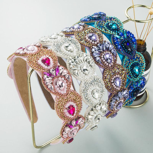 Hair Hoop Fashion Retro Baroque Crystal Head Hoop Korean High-End Hair Accessories Korean Version Of The Hair Cave