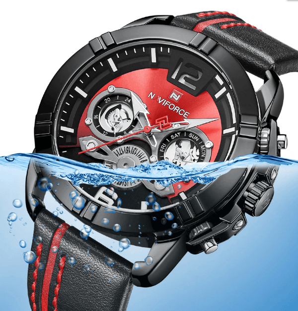 Waterproof  Quartz  Man Leather Sport Wrist Watch  Luxury Unique Design Perfect Gift