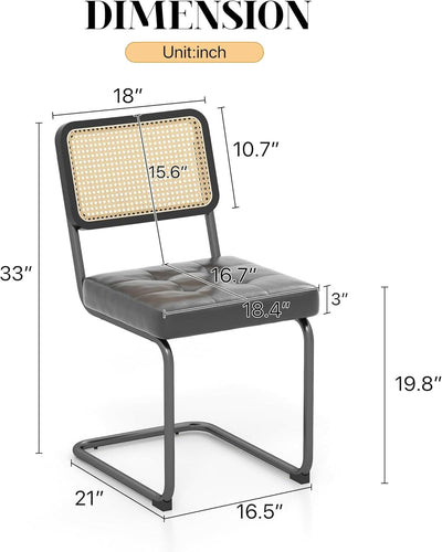 Mid Century Upholstered Cantilever Dining Chairs Black