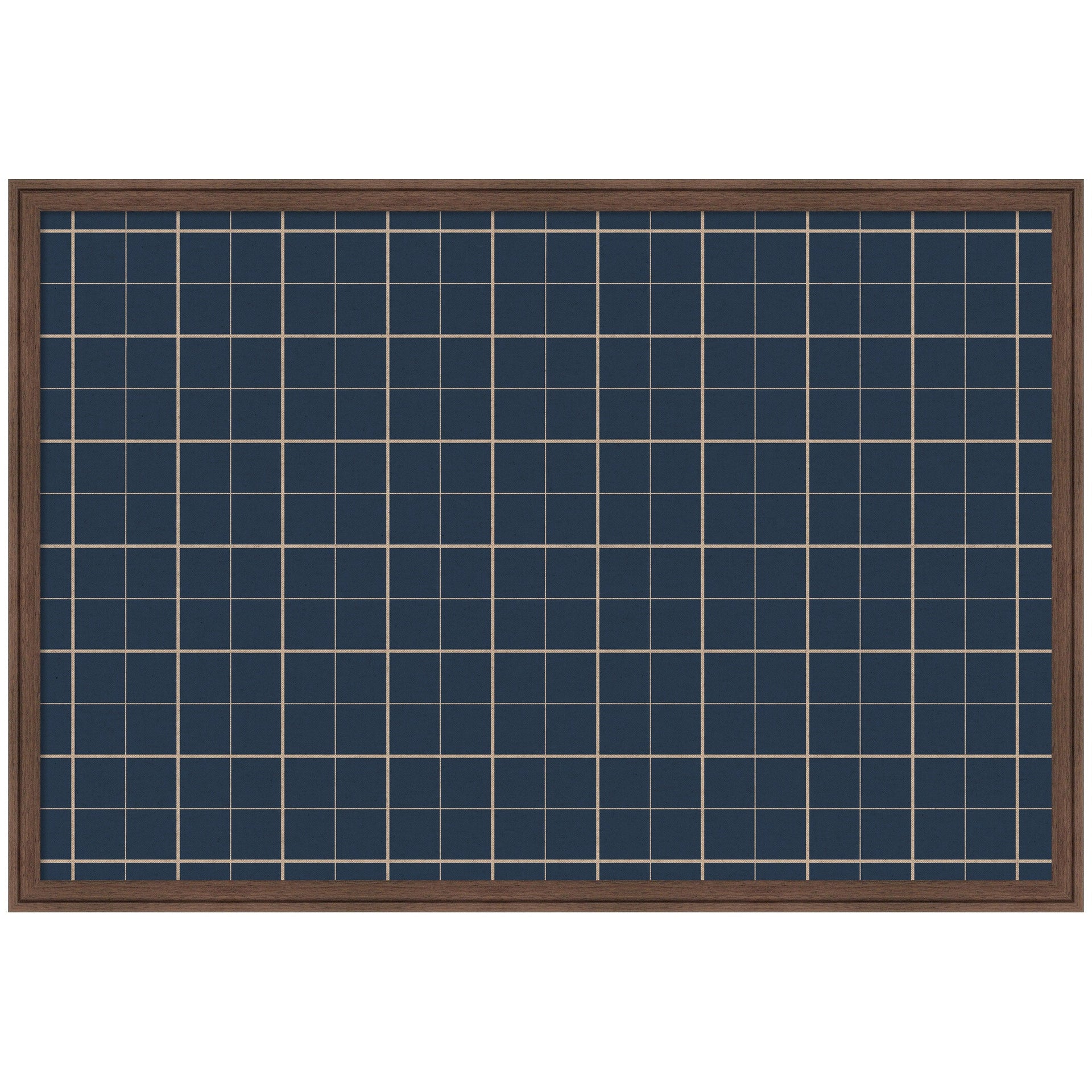 Framed Fabric Pinboard Navy Blue Plaid Wall Organization