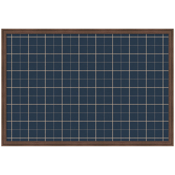 Framed Fabric Pinboard Navy Blue Plaid Wall Organization