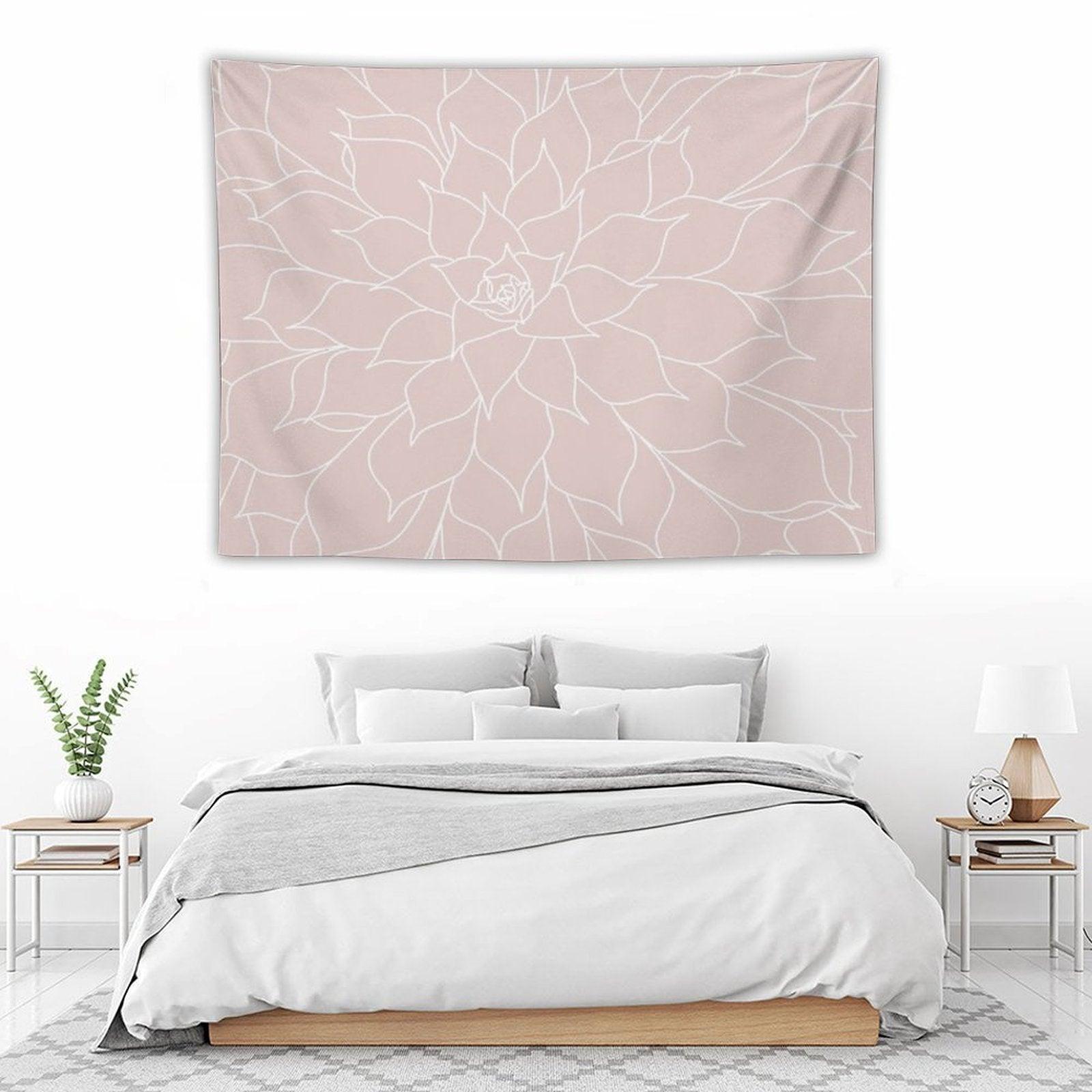 Blush Pink Succulent Tapestry