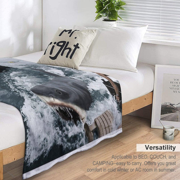 Jaws Photography Throw Blanket