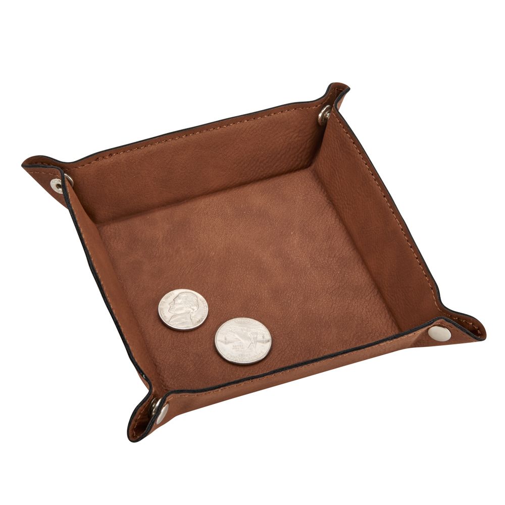 Leatherette Snap Tray, Caramel 5