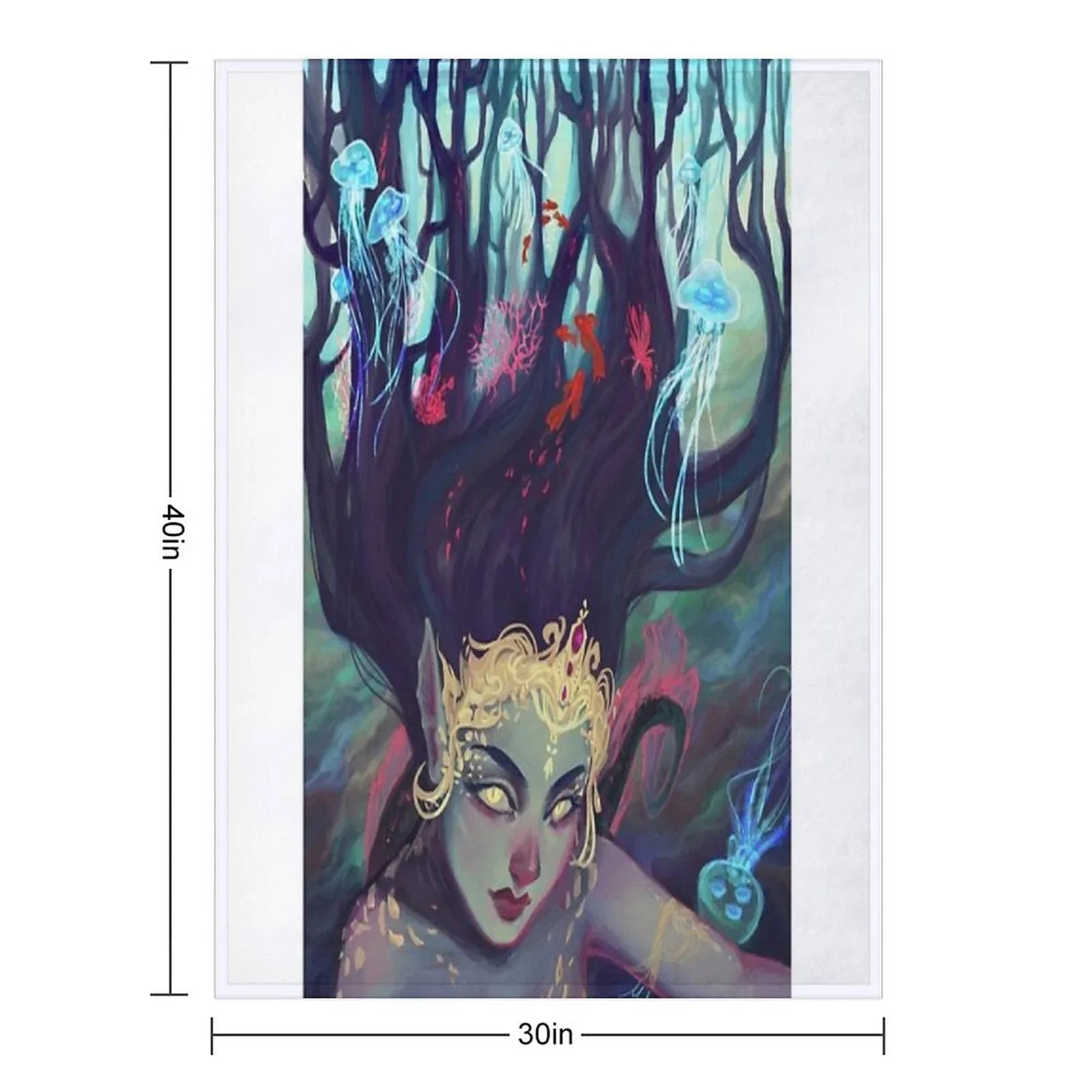 Abyss Mermaid Throw Blanket