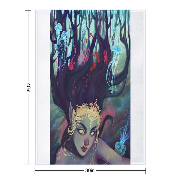 Abyss Mermaid Throw Blanket