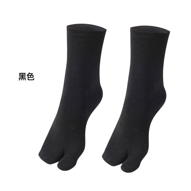Men and Women Summer Fiber Two Finger Socks Black Kimono Flip Flop Sandal Split  Toe Socks New