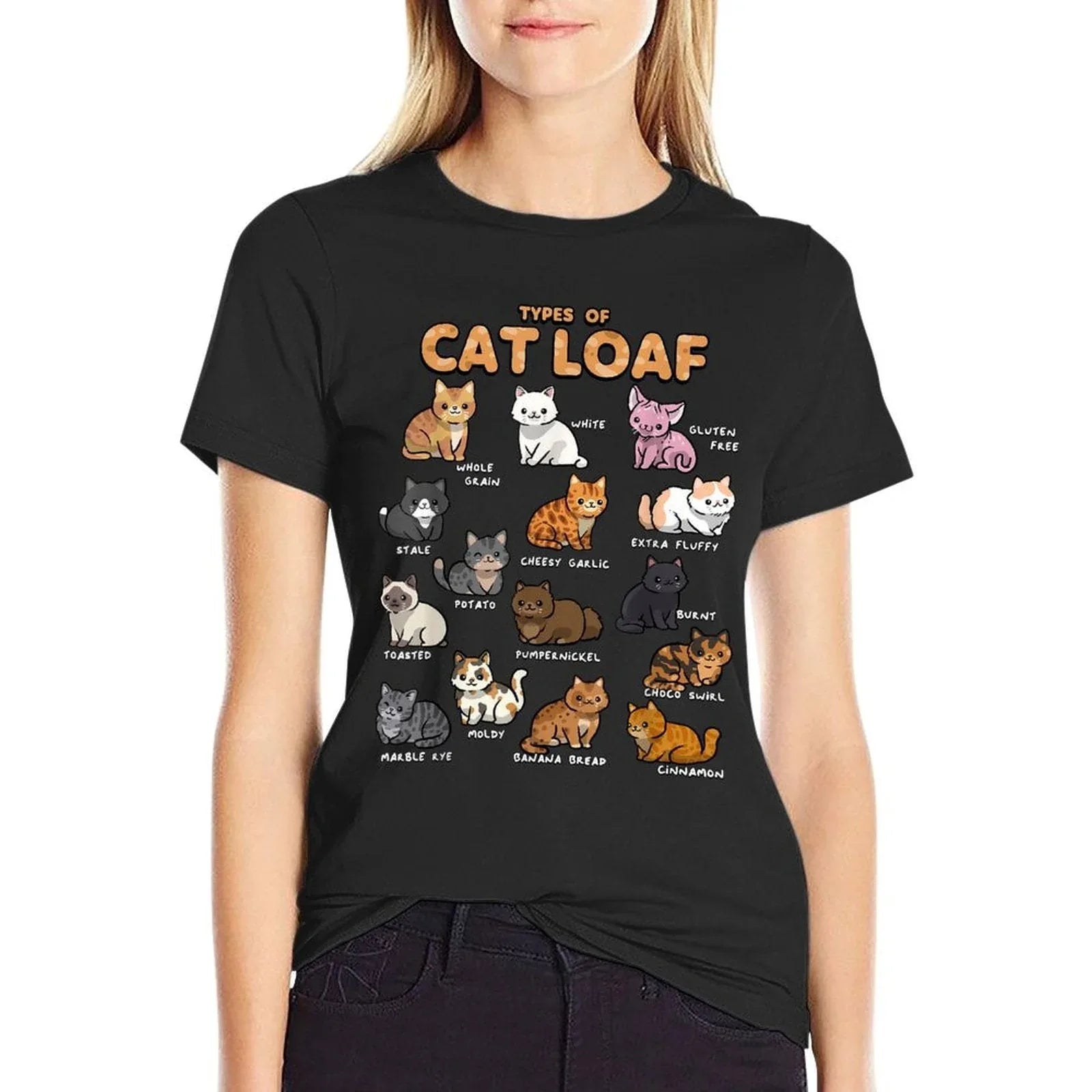 Types of Cat Loaf Cute Kitten Kawaii Cats, Cat Lover  Lightweight T-Shirt