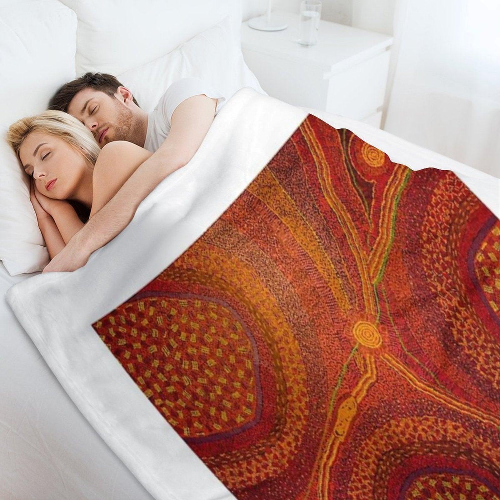 Australian Aboriginal Art Throw Blanket