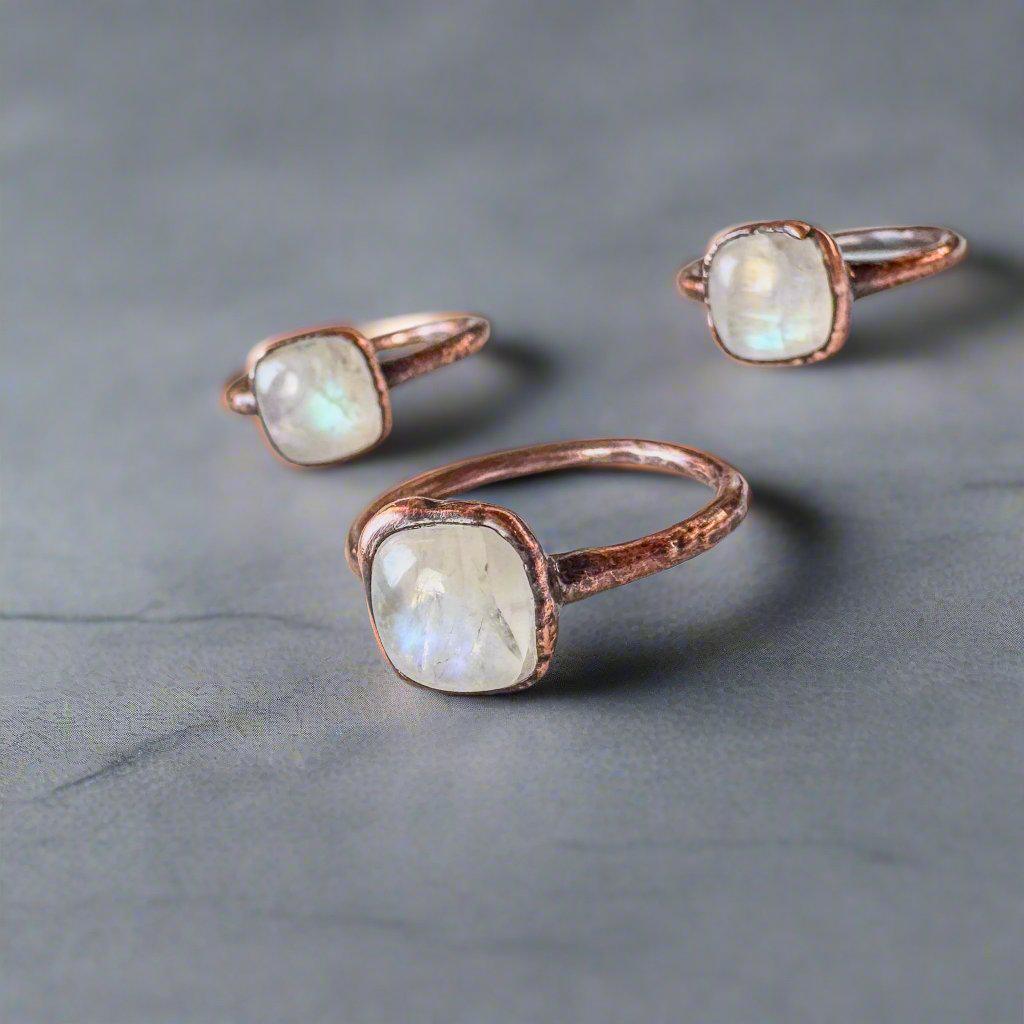 Copper Moonstone Ring - A Gentle Embrace Of Intuition | By Blackbird & Sage