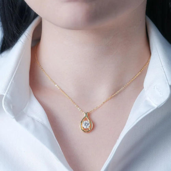2 Carat Moissanite 925 Sterling Silver Pendant Necklace