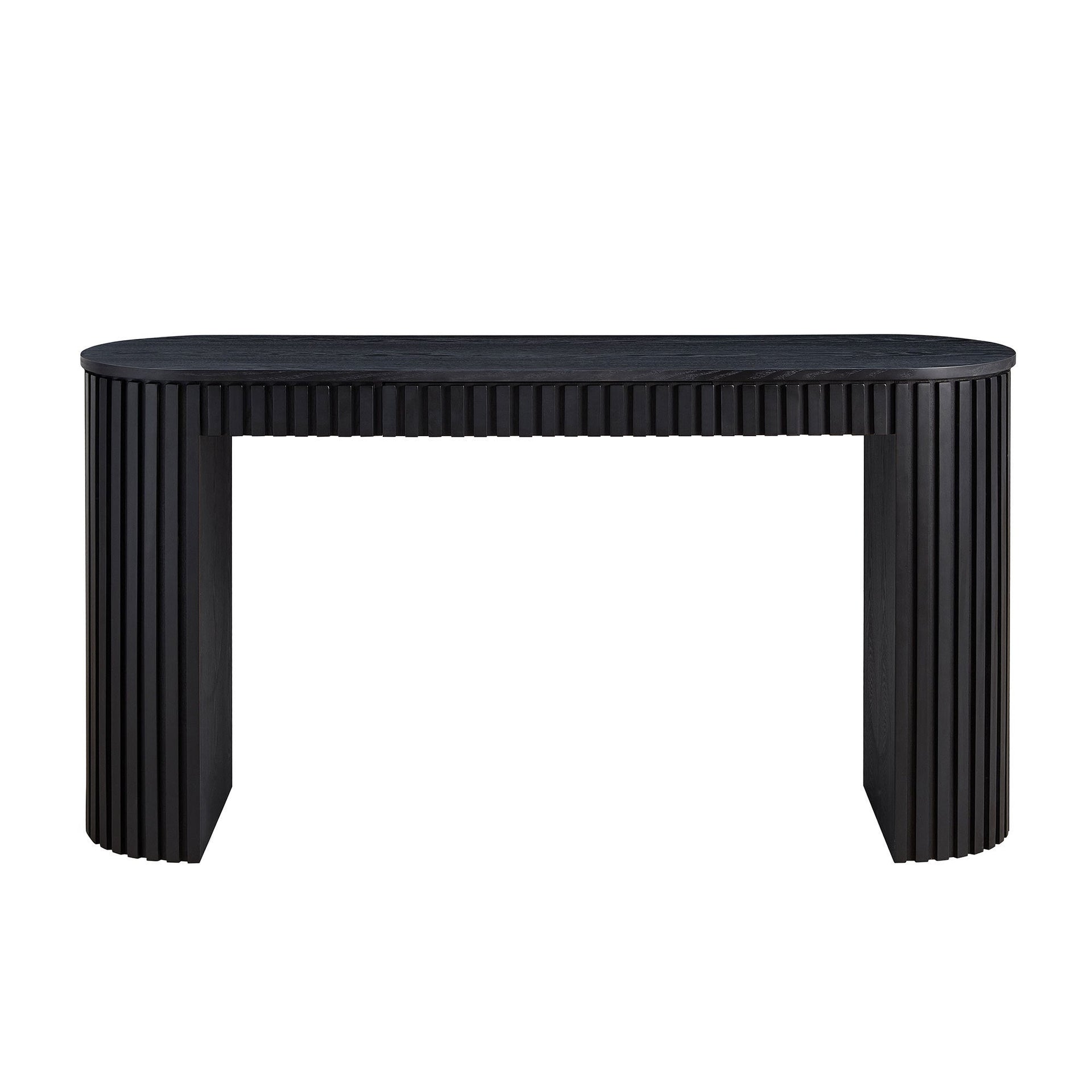 59.05'' Modern Console Table With Drawer for Entryway with Unique Vertical Stripe Design for Living Room Hallway Foyer Entrance Study,BLACK