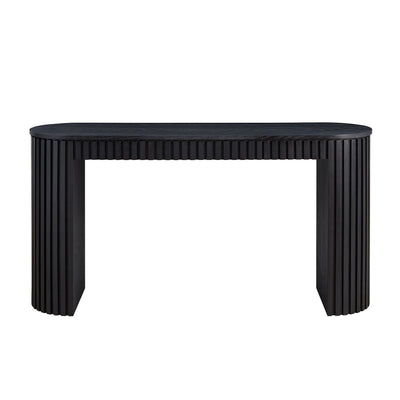 59.05'' Modern Console Table With Drawer for Entryway with Unique Vertical Stripe Design for Living Room Hallway Foyer Entrance Study,BLACK