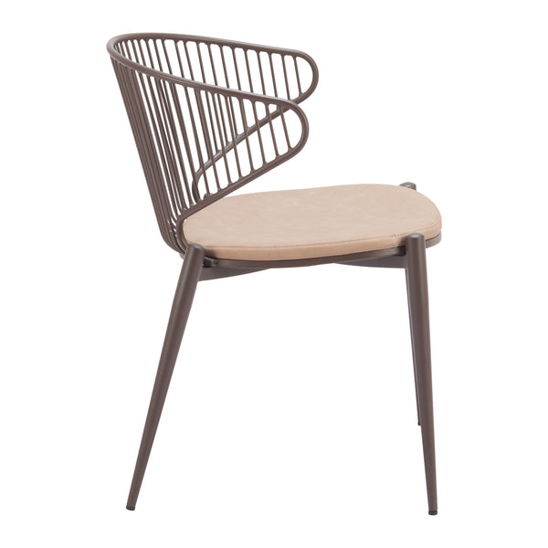 Silues Dining Chair (Set of 2) Taupe & Brown