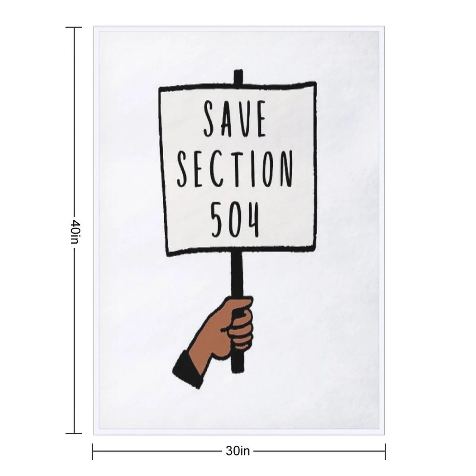 Save Section 504 Protest Sign Throw Blanket