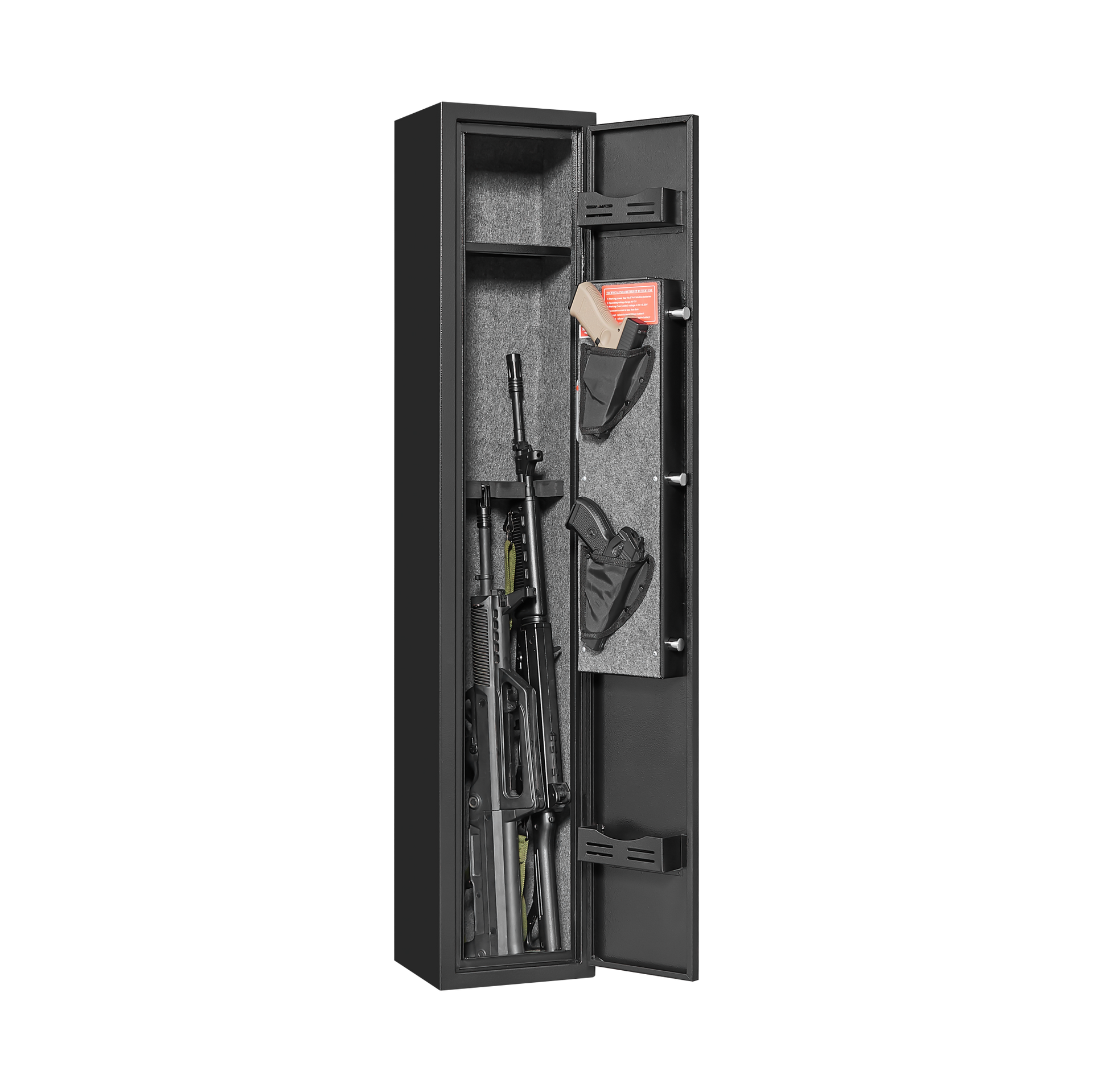 5 gun safes with 3 pistol pockets, quick access biometric adjustable heavy-duty gun rack mounted gun safes