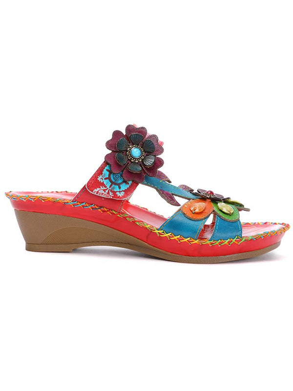 Valery Retro Floral Embossing Slippers