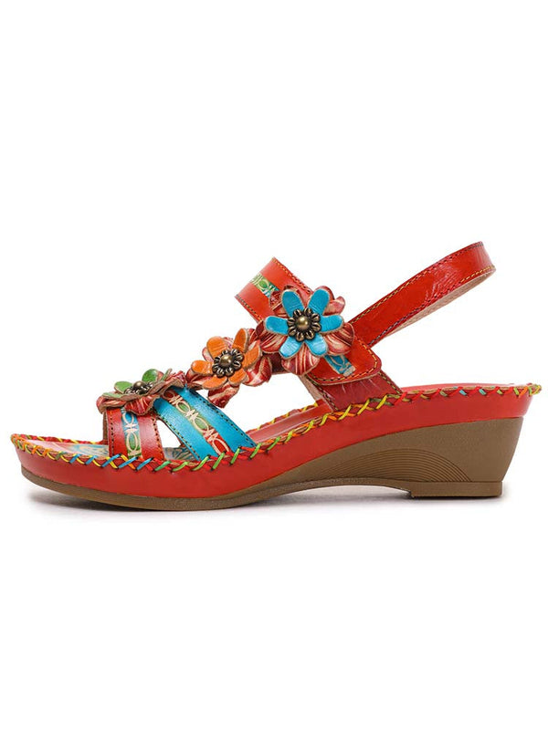 Zaria Flowers Embossing Sandals