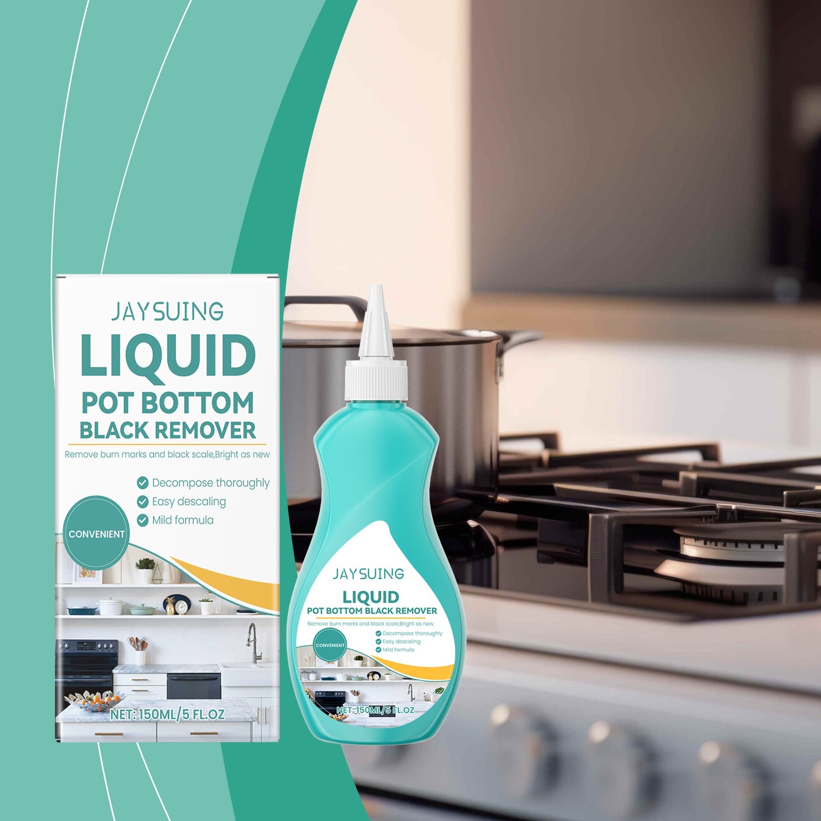 Kitchen Grease Cleaner Remove Grease And Dirt From The Bottom Of Kitchen Pans Polishing Anti-Rust Cleaner