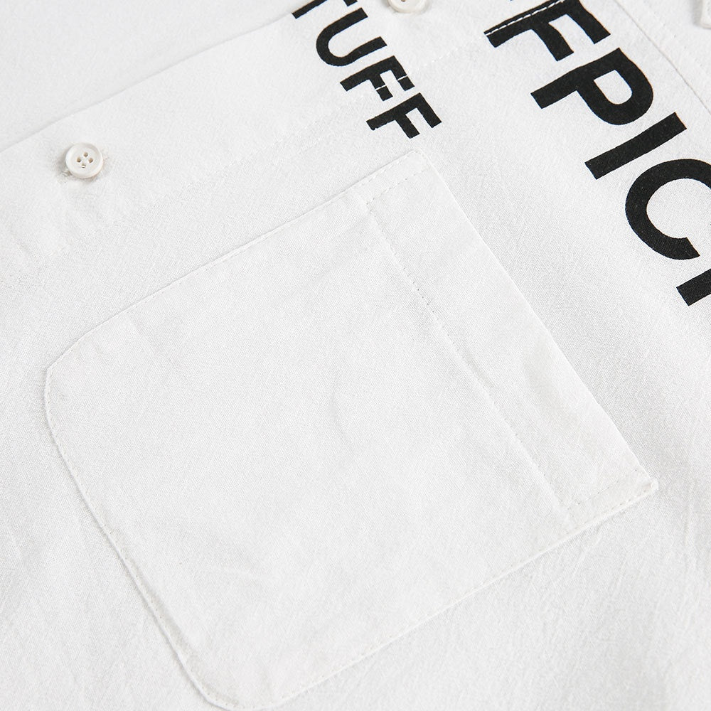 Alphabet Print Short Sleeve Shirt Workwear Japanese Style Loose Casual Design Summer Collar Shirt Men's Trendy