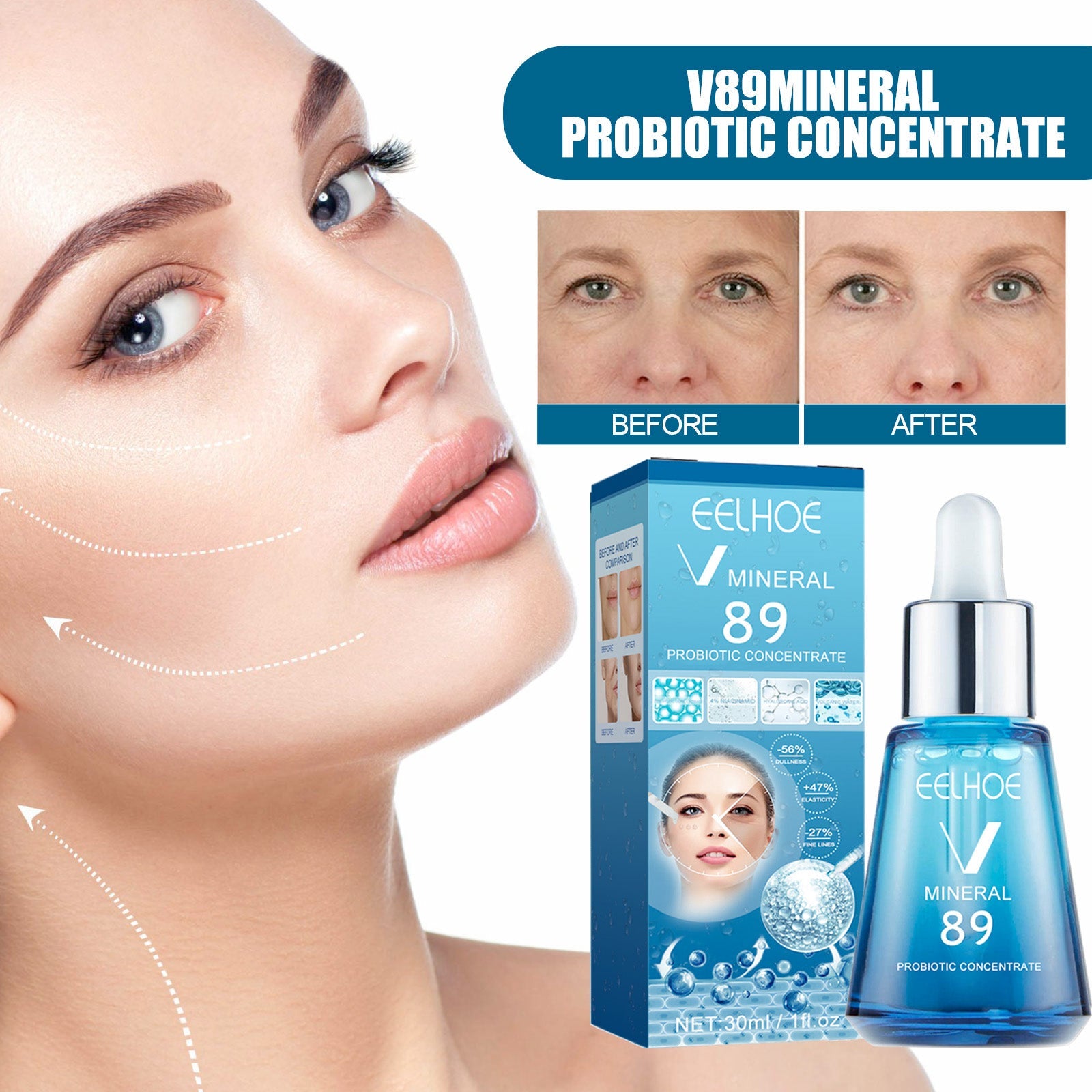 V89 Probiotic Serum Gently Nourishes Facial Skin Hydrating Skin Care Serum