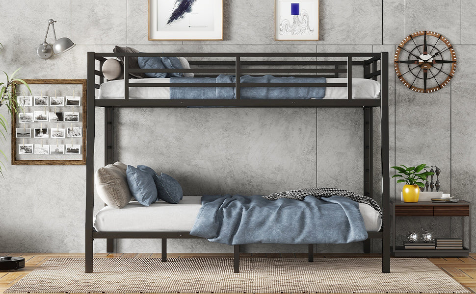 Metal Full XL over Queen Bunk Bed for Teens and Adults,Space-Saving/Noise Reduced/No Box Spring Needed