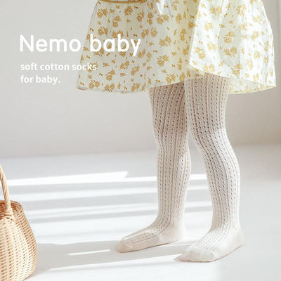 Spring And Summer Baby Girl Leggings Combed Cotton Boneless One-Piece Socks Mesh Outer Wear Cute Thin Children's Pantyhose