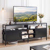 58 Inch Industrial TV Stand with Cabinets and Adjustable Shelf for TVs up to 65 Inch-Black