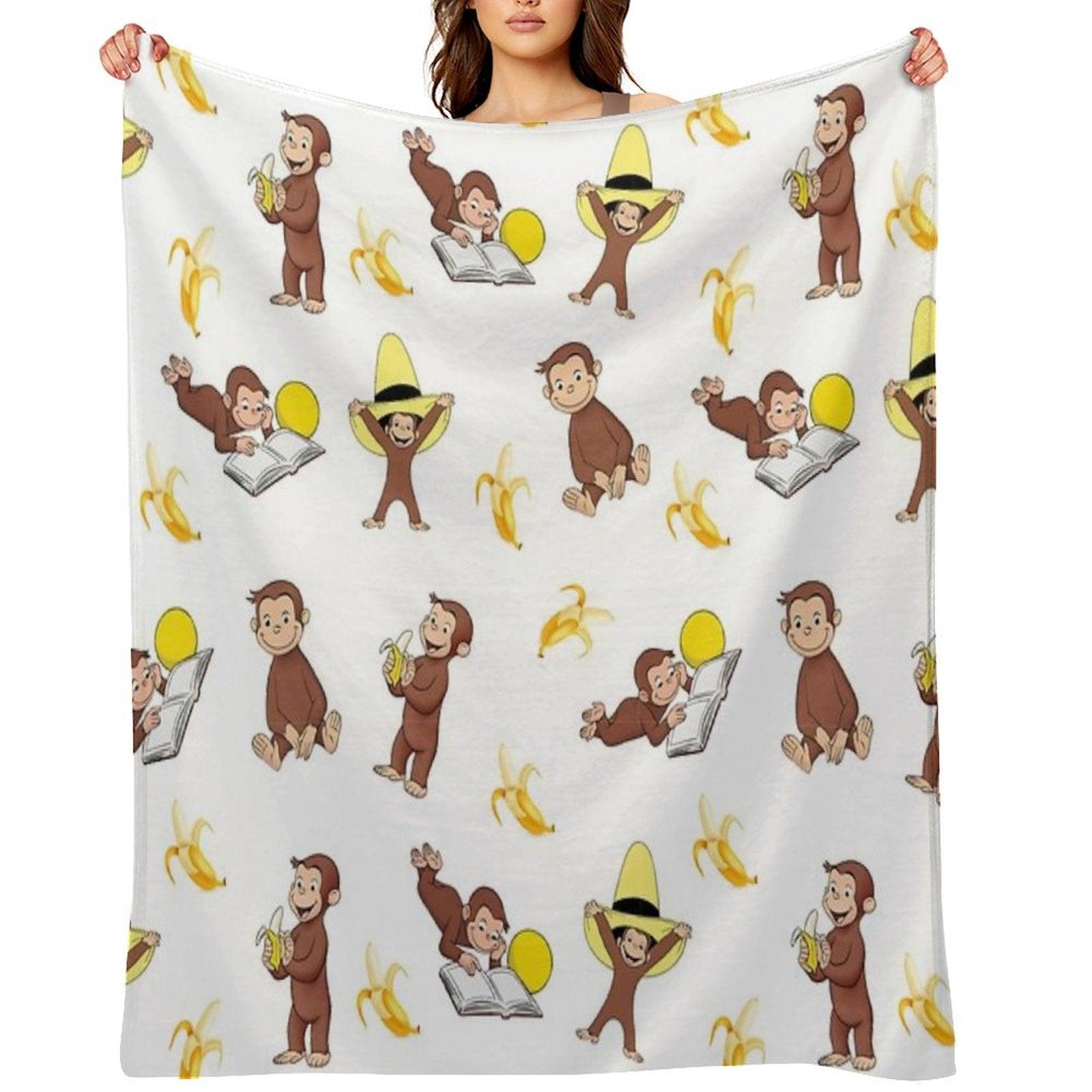 George The Curious Monkey Cartoon for Kids Pack Throw Blanket